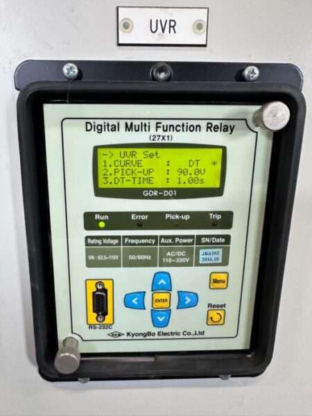 부족전압계전기 설정방법. uvr 값 세팅